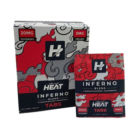 HEAT STRAIGHT 7HYDROXY/PSEUDO TABLETS 25MG INFERNO BLEND