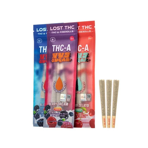 LOST THC VVS SUGAR PREROLLS THCA 4.95G 3PC